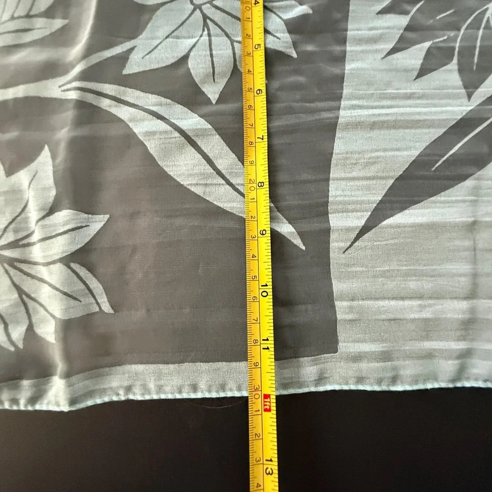 Vintage Geometric and‎ Floral Silk Scarf Set Blue Yellow Grey Rectangular